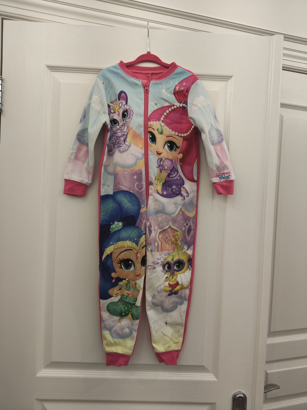 Shimmer And Shine Pink Trim Shimmer & Shine Character Footie Pajamas